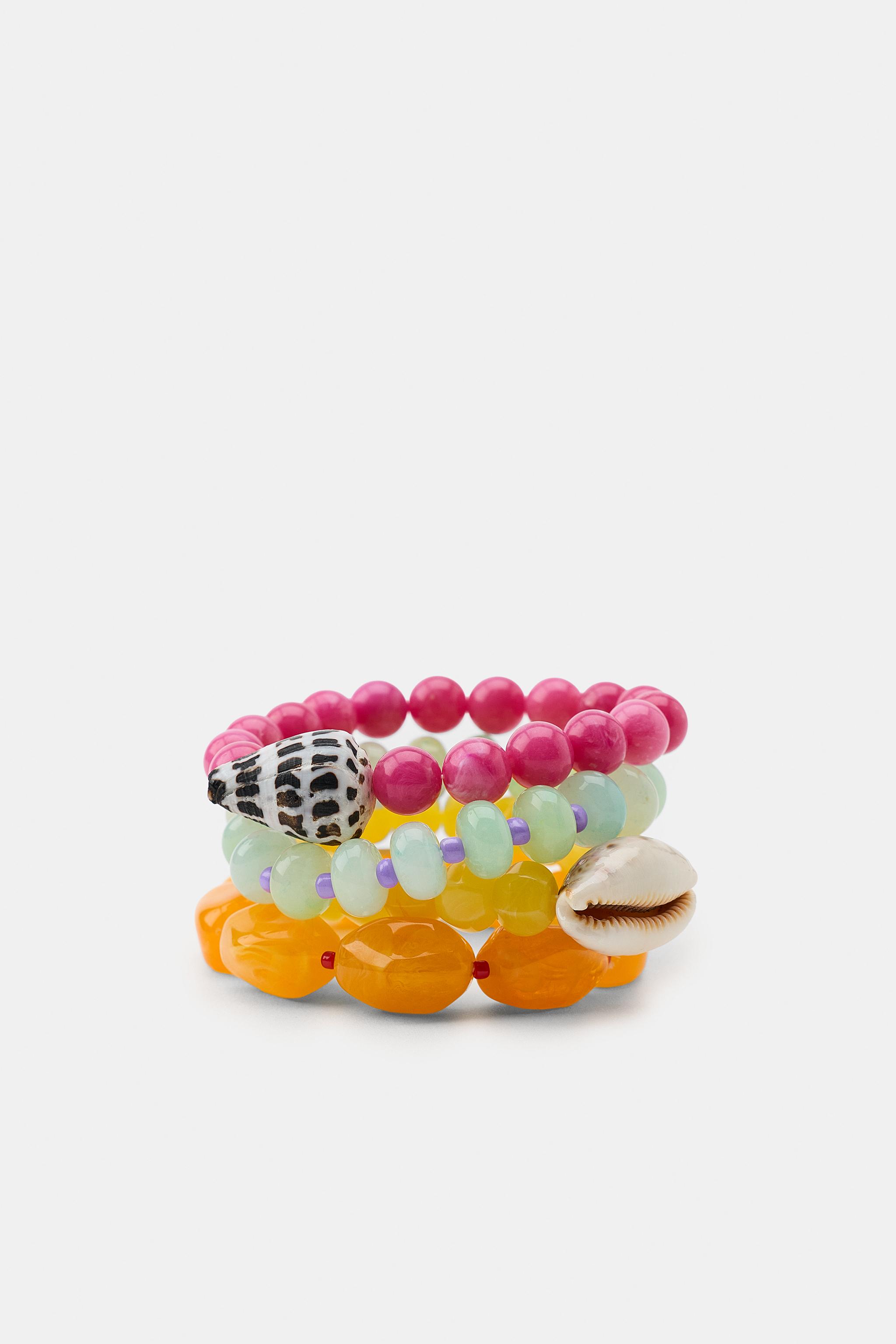 LOT DE 4 BRACELETS BOULES COQUILLAGES